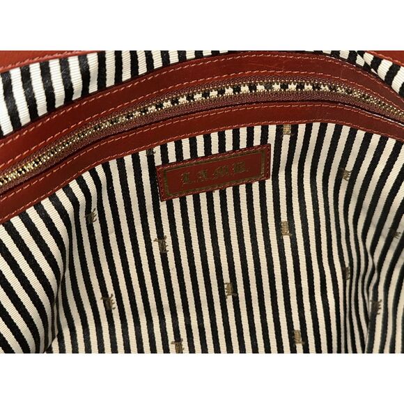 LAMB Center Patent Leather Stripes Canvas Large Shoulder Bag by Gwen Stefani ☘️ - Picture 4 of 6